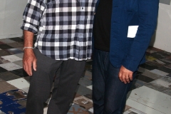 Artist Eric Fischl and Director of the Dallas Contemporary Peter Doroshenko attend an event in celebration of Eric's forthcoming exhibition at the Dallas Contemporary at the former home and studio of artist Elaine de Kooing, East Hampton, NY.