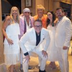 Stacy Cannamela (TeachRock), Stevie Van Zandt, Rod Stewart, Kimberly Gianneli (TeachRock), Bill Carbone (TeachRock) front Mark Aldridge